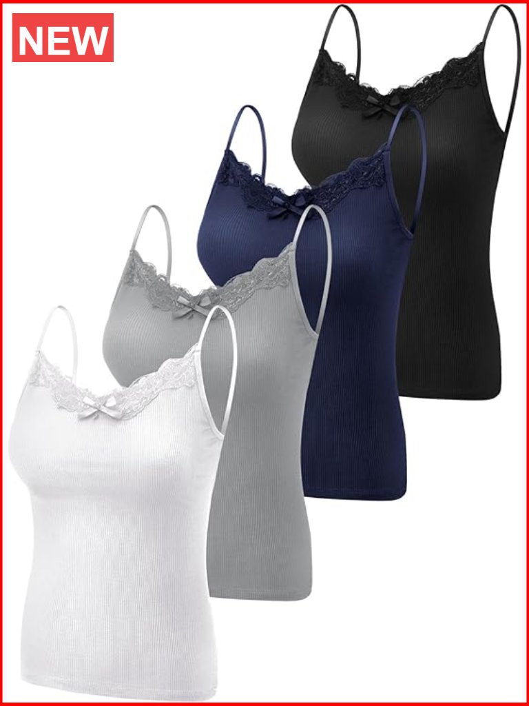 Women's Long Lace Camisole Tank Top Spaghetti Strap Y2k Slim Fit